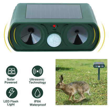 Ultrasonic Animal Repellent Solar Motion Sensor Repellent IPX4 Outdoor Waterproof Type, No Delivery On Weekends