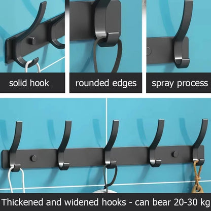 1pc Wall Mount Coat Rack Thickened Cloth Hook Bathroom Sticky Hook Towel Cloth Wall Hanger Iron Crafts For Wall Hanging