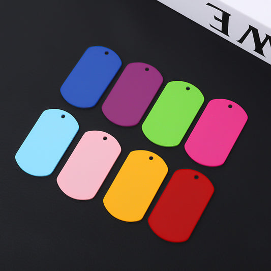 Stainless Steel Hang Tag Colored String Spray Paint Pet Dog Brand Dog Tag Color DIY Accessories