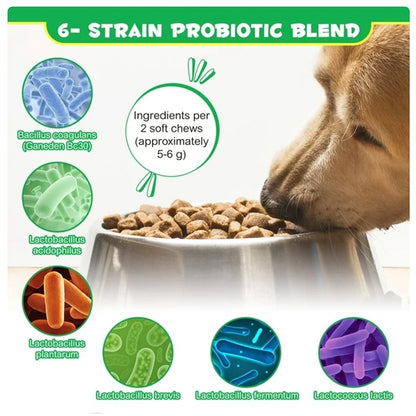 OEM Hot Sales Probiotics Chews For Pets Customized Shape For Digestive Health Pets Supplement Healthy Gut For Dogs