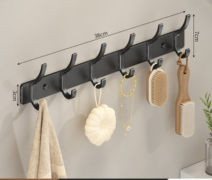 1pc Wall Mount Coat Rack Thickened Cloth Hook Bathroom Sticky Hook Towel Cloth Wall Hanger Iron Crafts For Wall Hanging